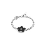 Flower Power - Bracelet - Black Enamel - 925 Sterling Silver