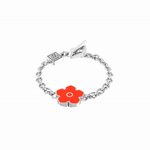 Flower Power - Bracelet - Red Enamel - 925 Sterling Silver