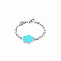 Flower Power - Bracelet - Turquoise Enamel - 925 Sterling Silver