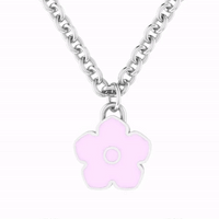 Flower Power - Necklace - Lilac Enamel - 925 Sterling Silver - Gab Mc Neil