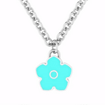 Flower Power - Necklace - Turquoise Enamel - 925 Sterling Silver