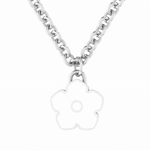 Flower Power - Necklace - White Enamel - 925 Sterling Silver