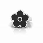 Flower Power - Ring - Black Enamel - 925 Sterling Silver