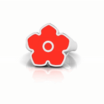 Flower Power - Ring - Red Enamel - 925 Sterling Silver - Gab Mc Neil