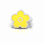 Flower Power - Ring - Yellow Enamel - 925 Sterling Silver