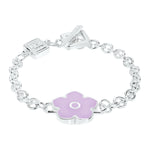 Flower Power - Bracelet - Lilac Enamel - 925 Sterling Silver