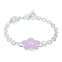 Flower Power - Bracelet - Lilac Enamel - 925 Sterling Silver