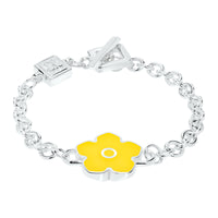 Flower Power - Bracelet - Yellow Enamel - 925 Sterling Silver