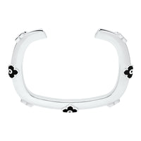 Flower Power - Cuff - Black Enamel - 925 Sterling Silver