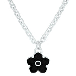 Flower Power - Necklace - Black Enamel - 925 Sterling Silver