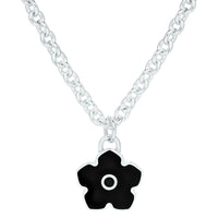 Flower Power - Necklace - Black Enamel - 925 Sterling Silver