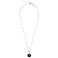 Flower Power - Necklace - Black Enamel - 925 Sterling Silver
