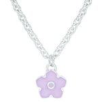 Flower Power - Necklace - Lilac Enamel - 925 Sterling Silver