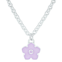 Flower Power - Necklace - Lilac Enamel - 925 Sterling Silver