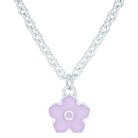 Flower Power - Necklace - Lilac Enamel - 925 Sterling Silver - Gab Mc Neil