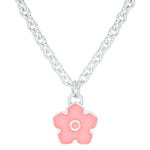 Flower Power - Necklace - Pink Enamel - 925 Sterling Silver