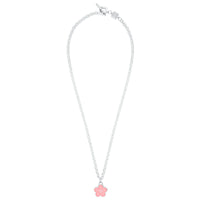 Flower Power - Necklace - Pink Enamel - 925 Sterling Silver