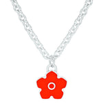 Flower Power - Necklace - Red Enamel - 925 Sterling Silver