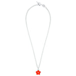 Flower Power - Necklace - Red Enamel - 925 Sterling Silver