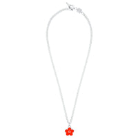 Flower Power - Necklace - Red Enamel - 925 Sterling Silver