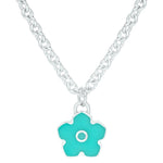 Flower Power - Necklace - Turquoise Enamel - 925 Sterling Silver