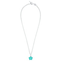 Flower Power - Necklace - Turquoise Enamel - 925 Sterling Silver