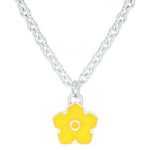 Flower Power - Necklace - Yellow Enamel - 925 Sterling Silver