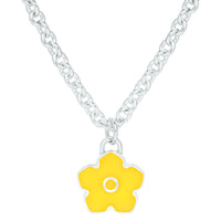 Flower Power - Necklace - Yellow Enamel - 925 Sterling Silver