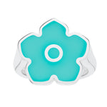 Flower Power - Ring - Turquoise Enamel - 925 Sterling Silver