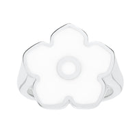 Flower Power - Ring - White Enamel - 925 Sterling Silver