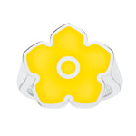 Flower Power - Ring - Yellow Enamel - 925 Sterling Silver